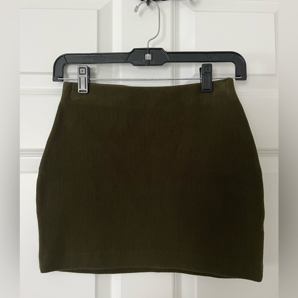 Glam Olive Pencil Skirt